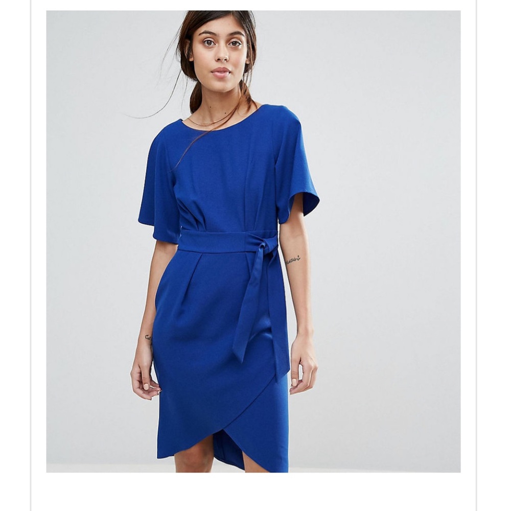 ASOS Closet London Tie Front Dress Kimono Sleeves